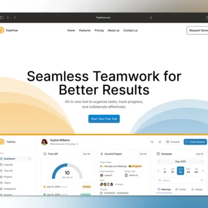 A computer screen with a teamwork page on it.