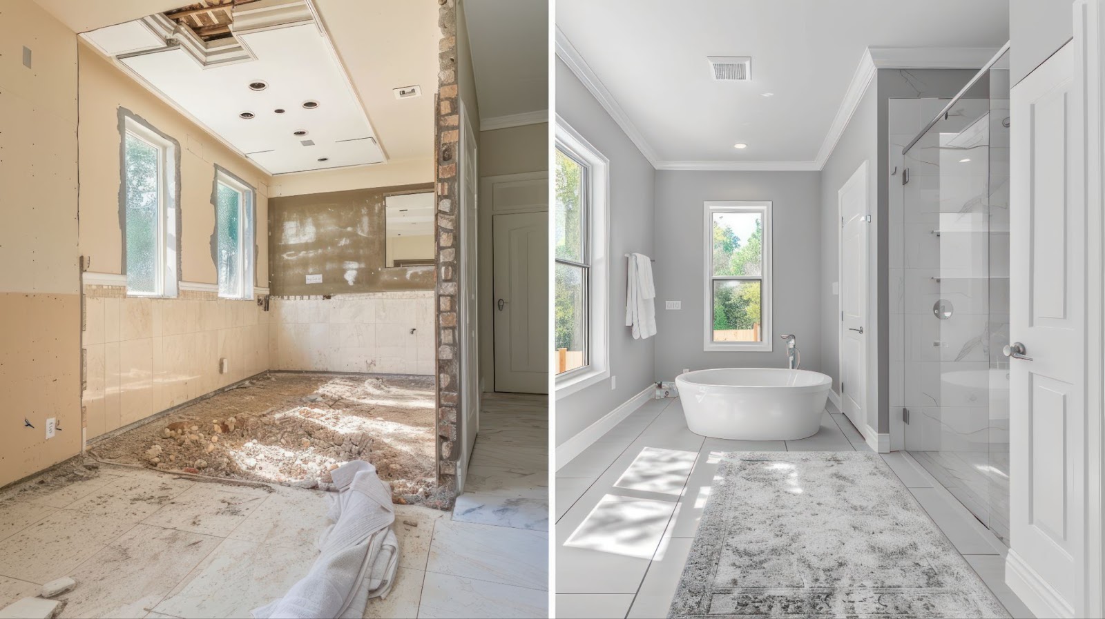 Before & After Bathroom & Shower Tile Makeover