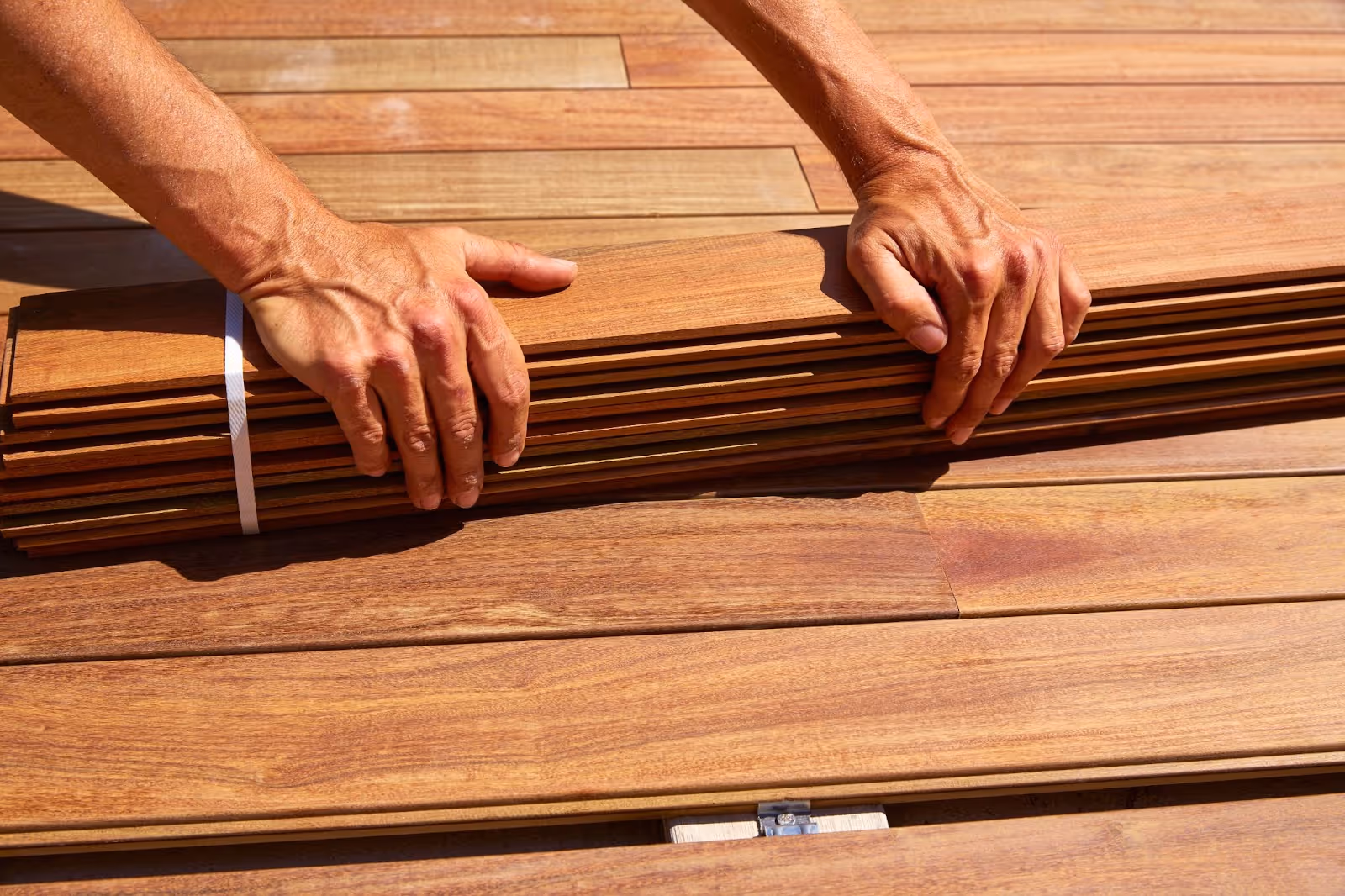 Outdoor wood patio decking