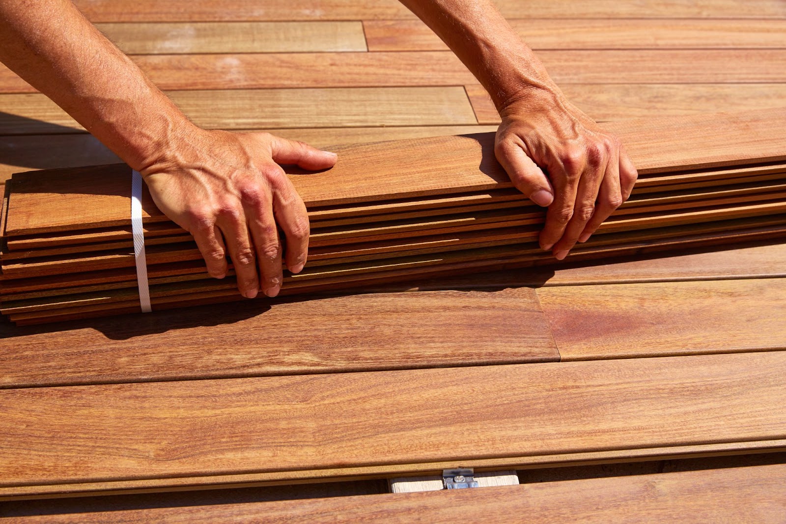 Outdoor wood patio decking
