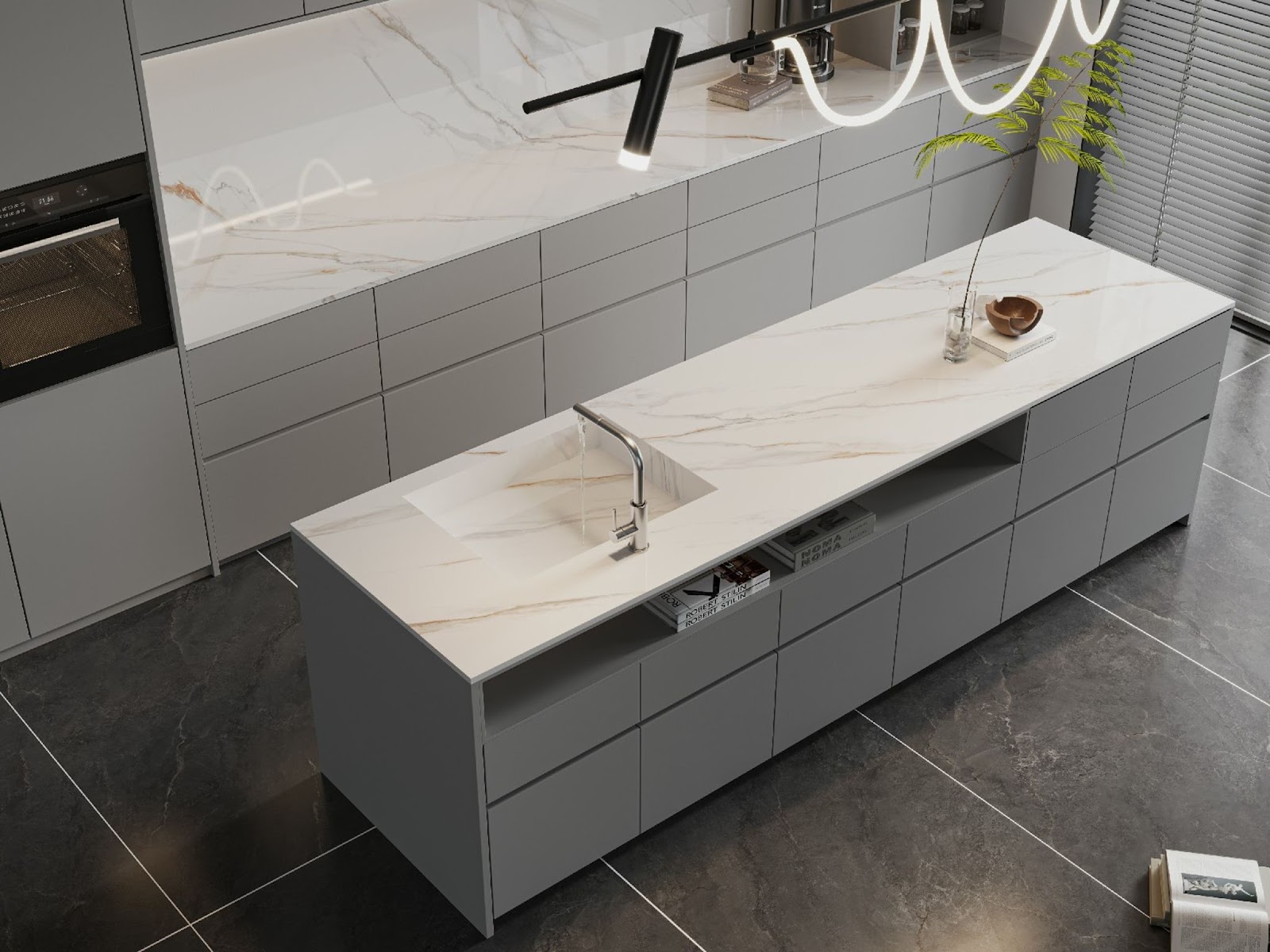 Porcelain slab countertop