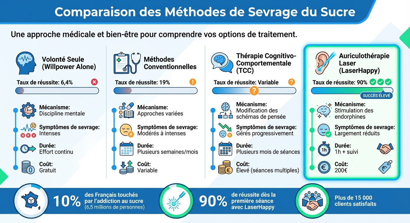 Comparaison des méthodes de sevrage du sucre : taux de réussite et caractéristiques