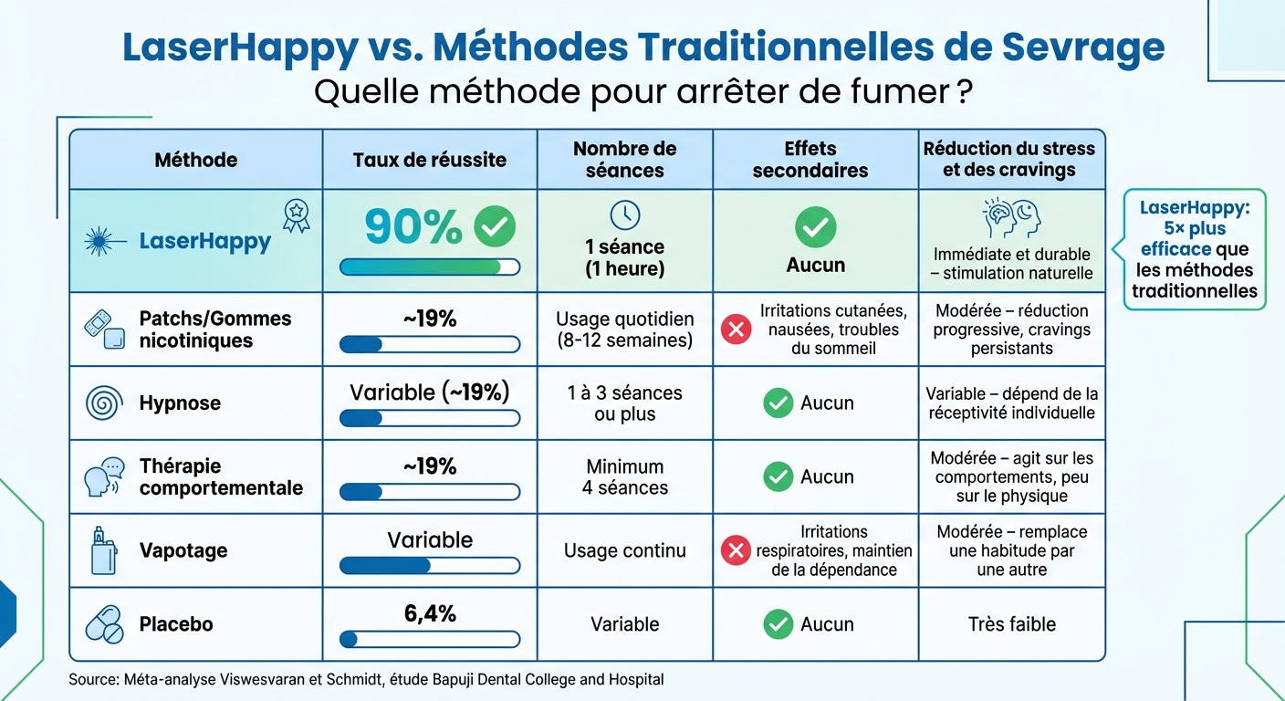 Comparaison des méthodes de sevrage tabagique : taux de réussite et efficacité