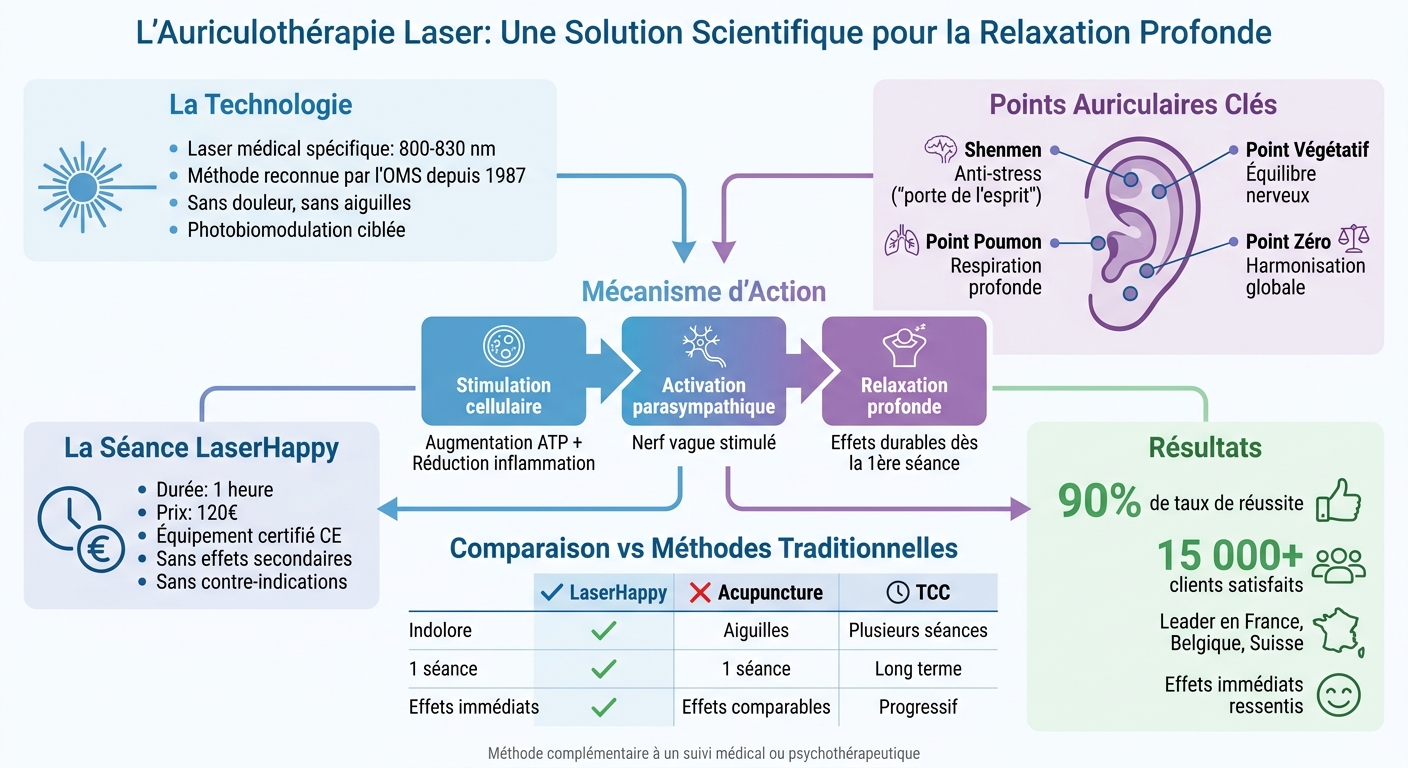 Comment fonctionne l'auriculothérapie laser LaserHappy pour la relaxation