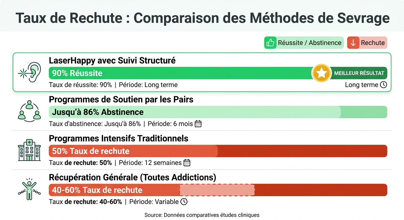 Taux de réussite LaserHappy vs méthodes traditionnelles de sevrage