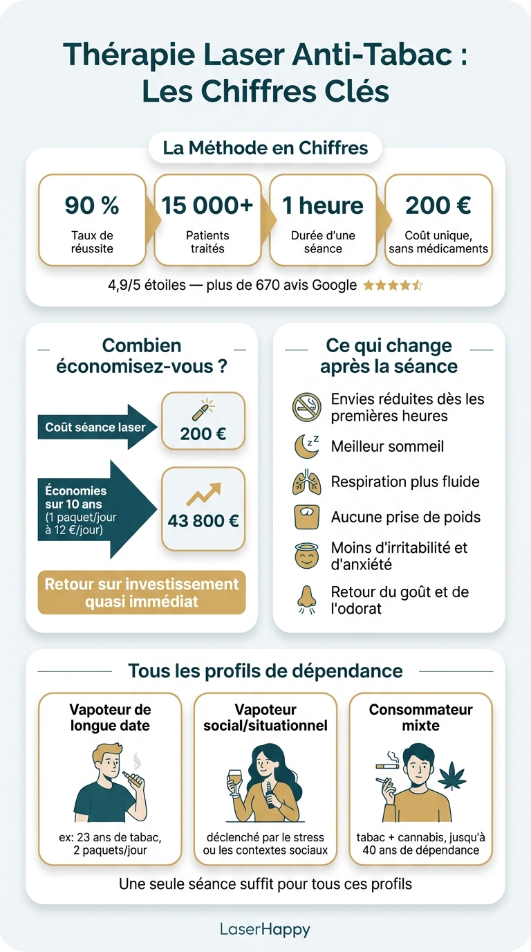 Thérapie Laser pour Arrêter de Vapoter : Chiffres Clés & Bénéfices