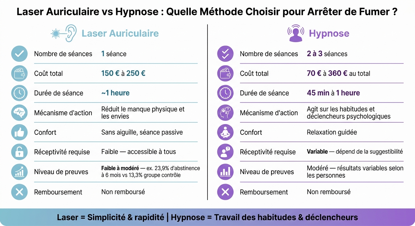 Laser vs Hypnose pour Arrêter de Fumer : Comparaison Complète