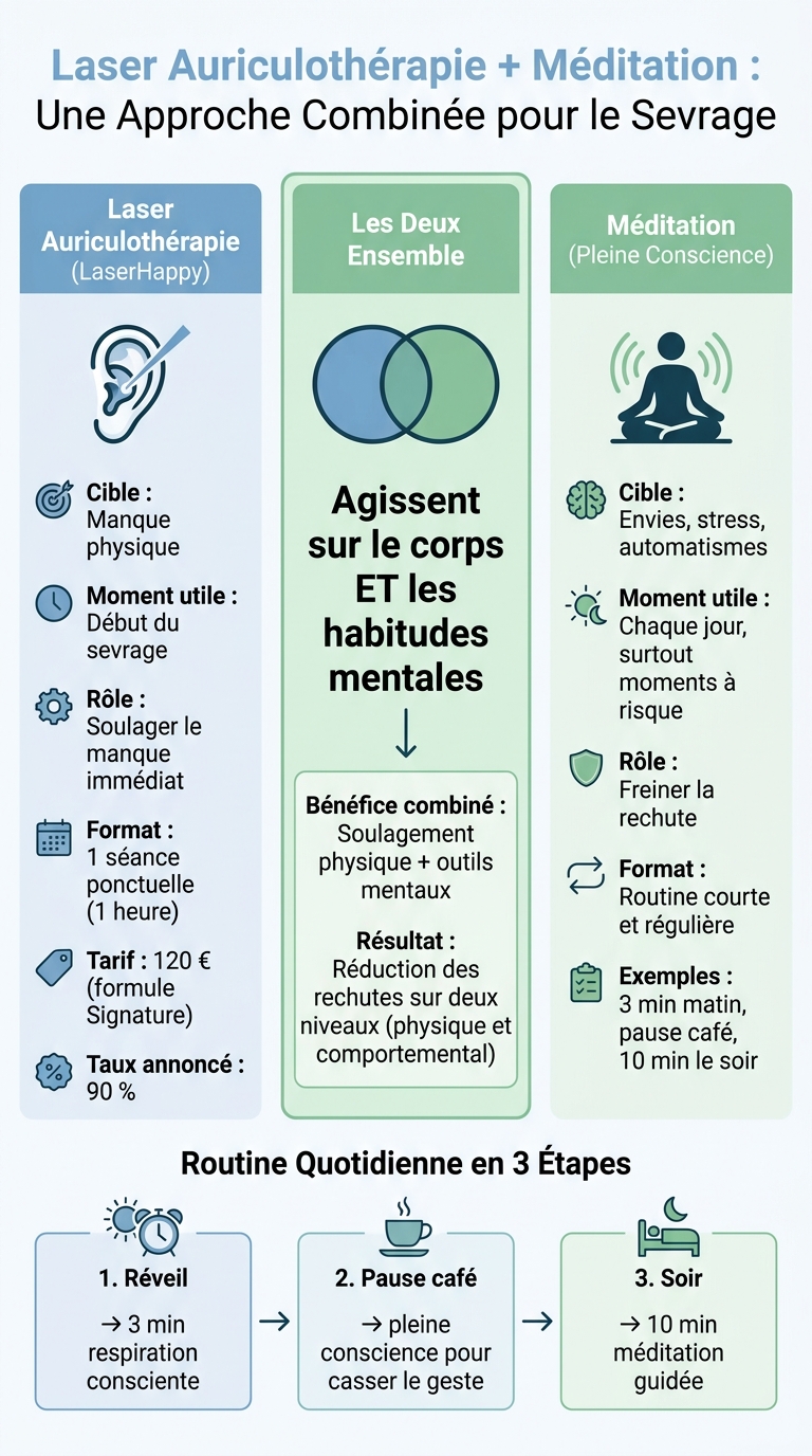 Laser Auriculothérapie vs Méditation : Comparaison pour le Sevrage