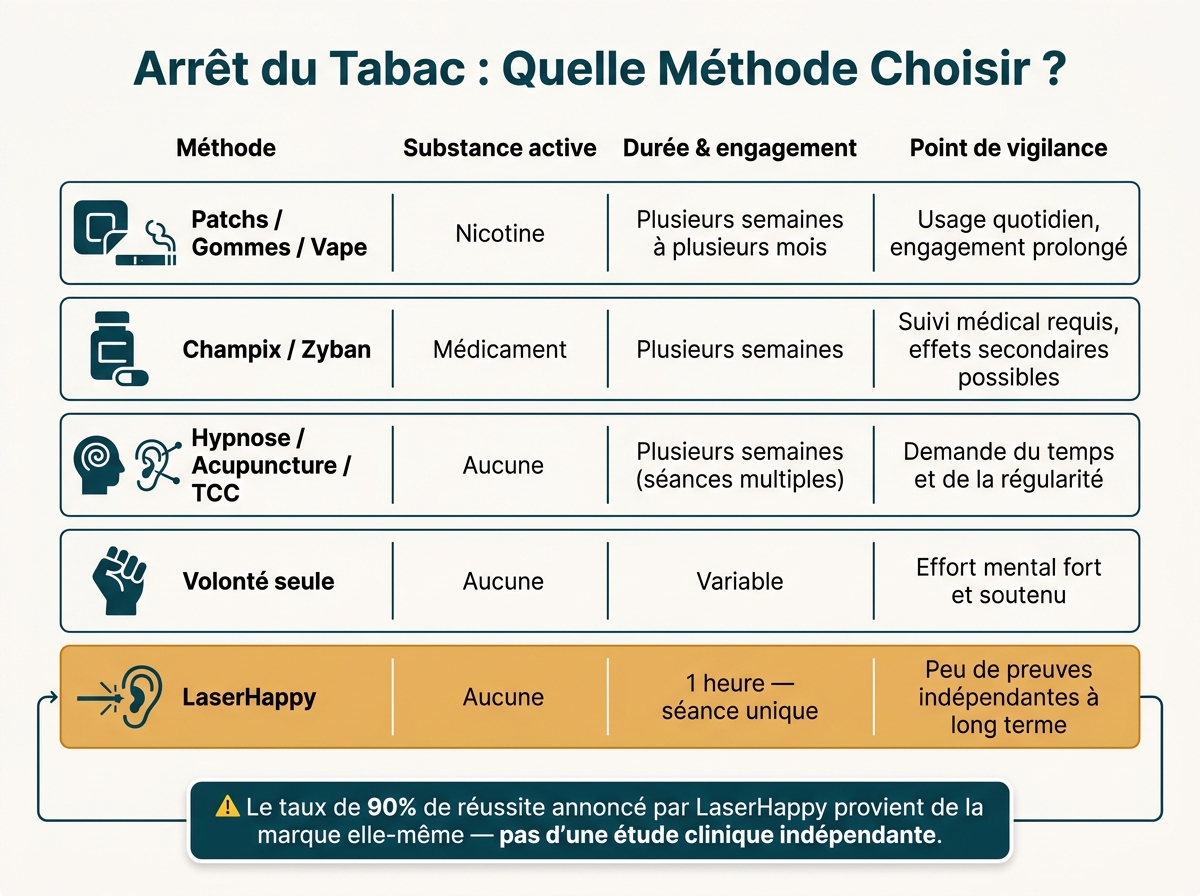 Laser Anti-Tabac vs Méthodes Classiques : Comparaison Rapide