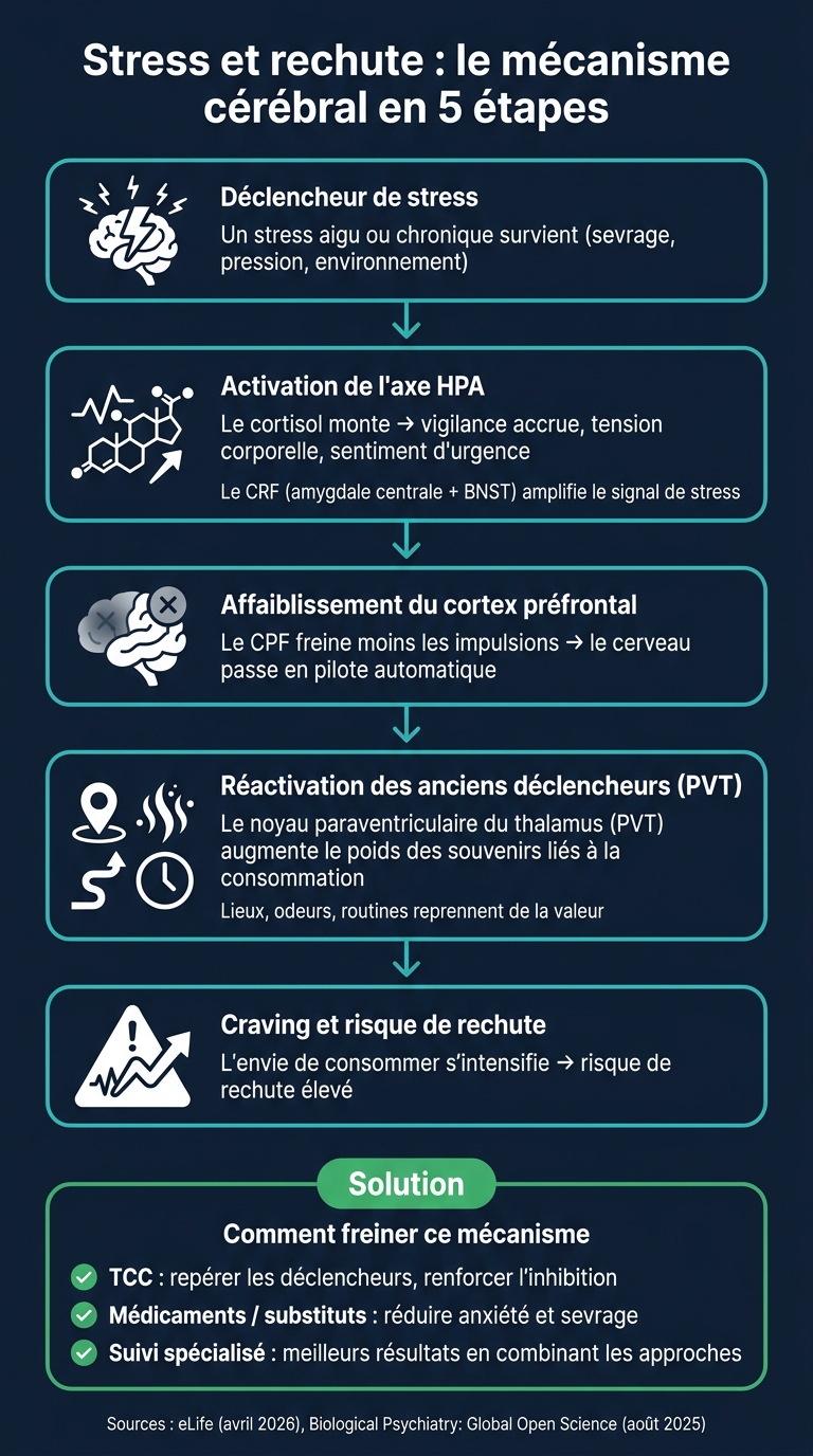 Stress et rechute : comment le cerveau bascule vers la consommation