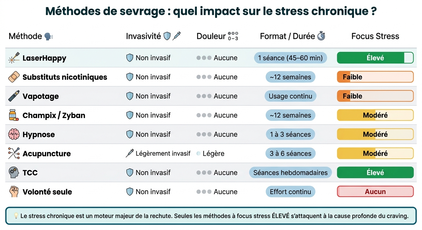 Méthodes de sevrage tabagique : comparaison du focus stress et du format