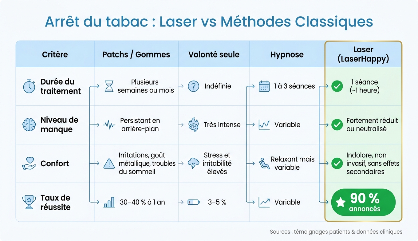 Laser vs Méthodes Classiques : Comparatif pour Arrêter de Fumer