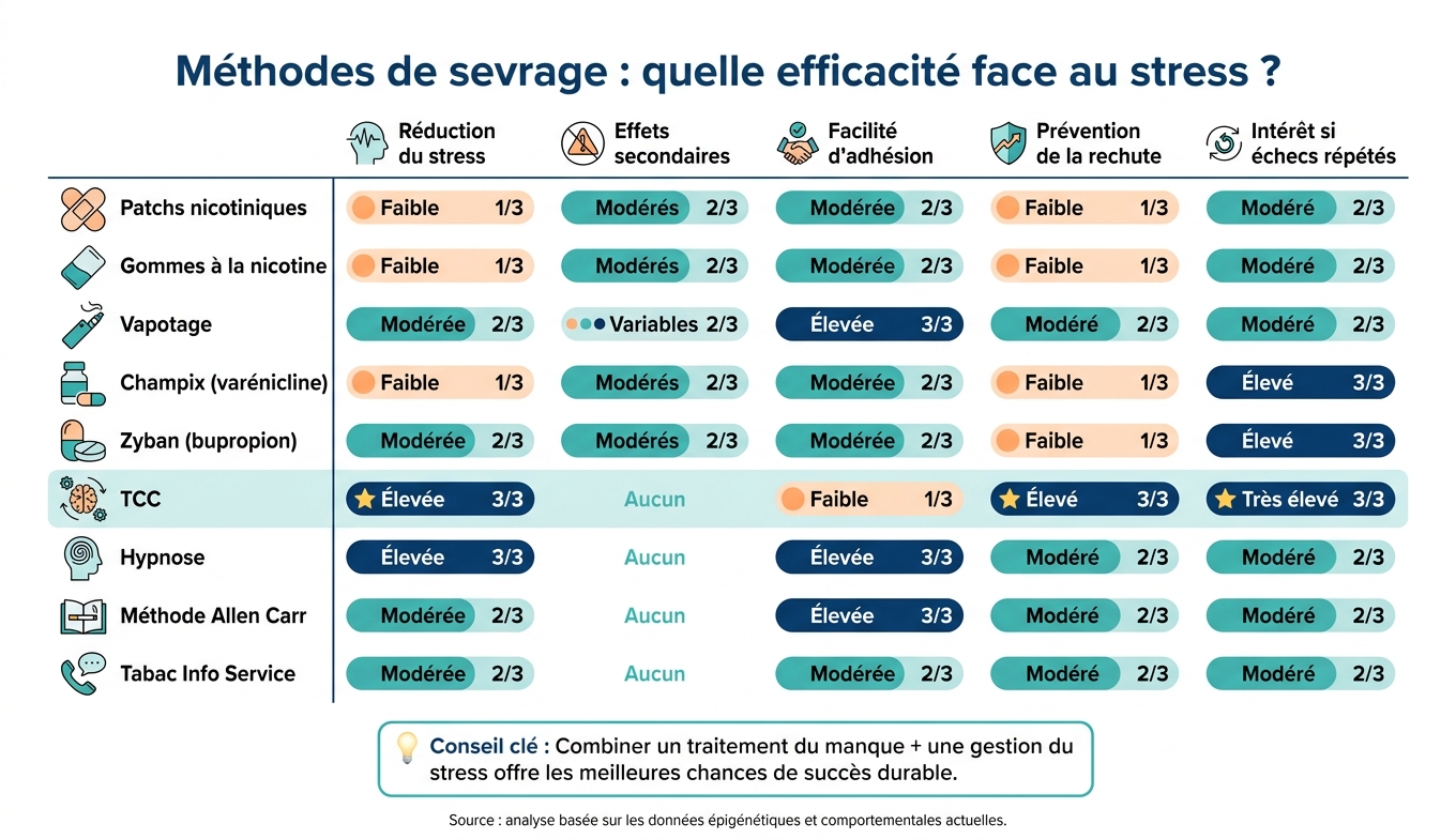 Méthodes de sevrage tabagique : comparaison face au stress et à la rechute