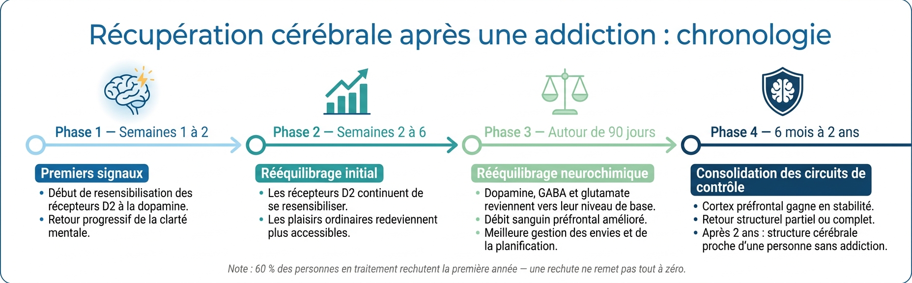 Récupération du cerveau après une addiction : les étapes clés
