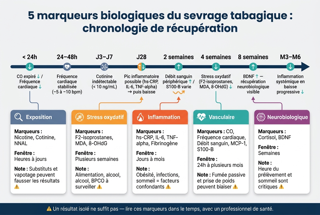 5 marqueurs biologiques du sevrage tabagique : chronologie de récupération