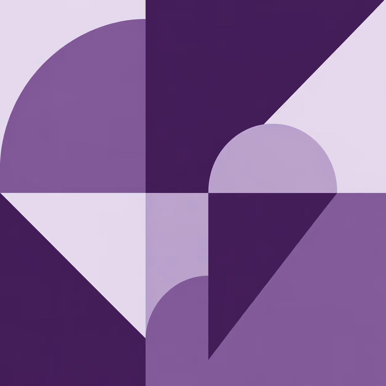 Illustration géométrique abstraite dans des tons violets et mauves.