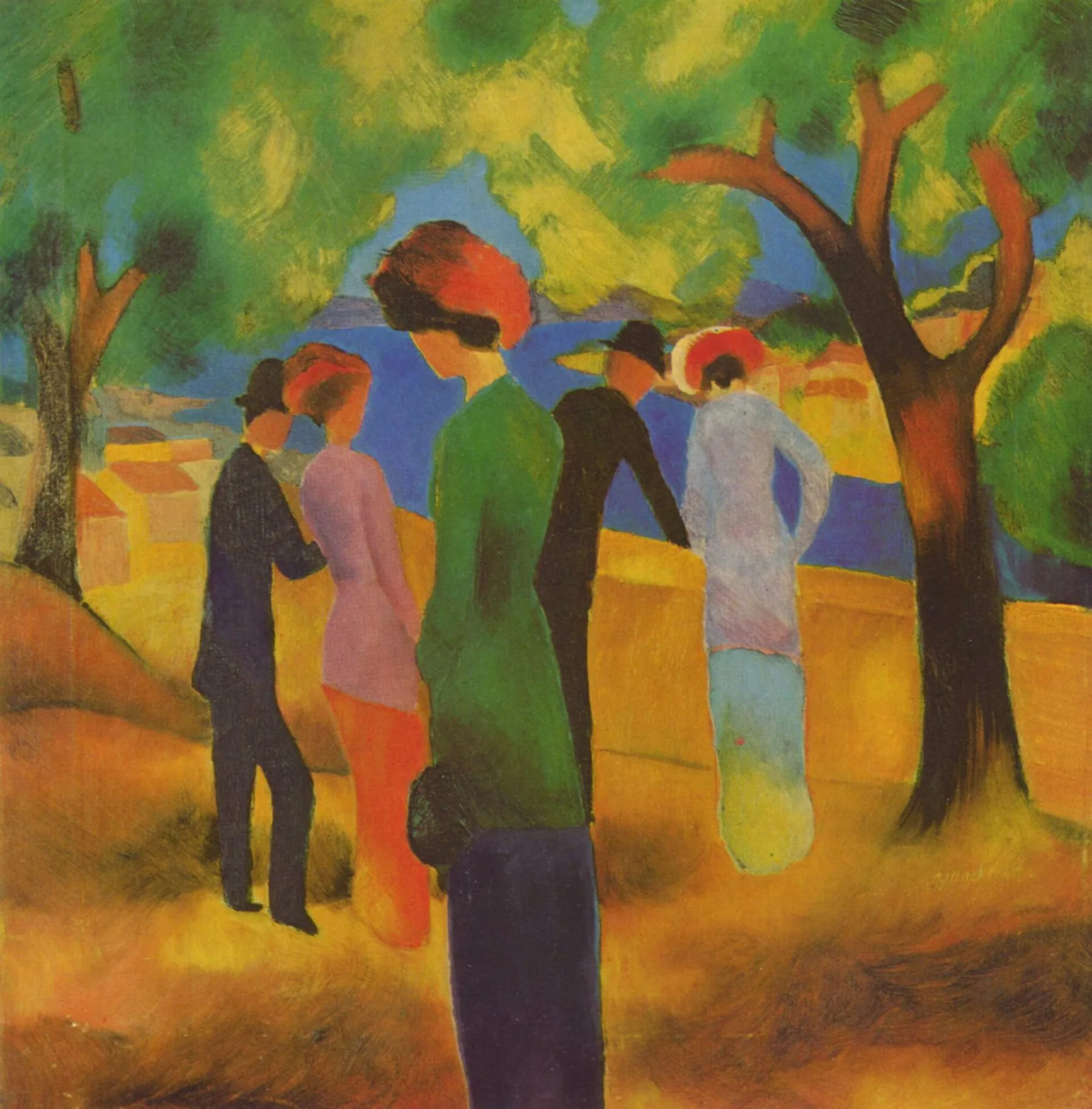 Lady in a Green Jacket by August Macke (1913).