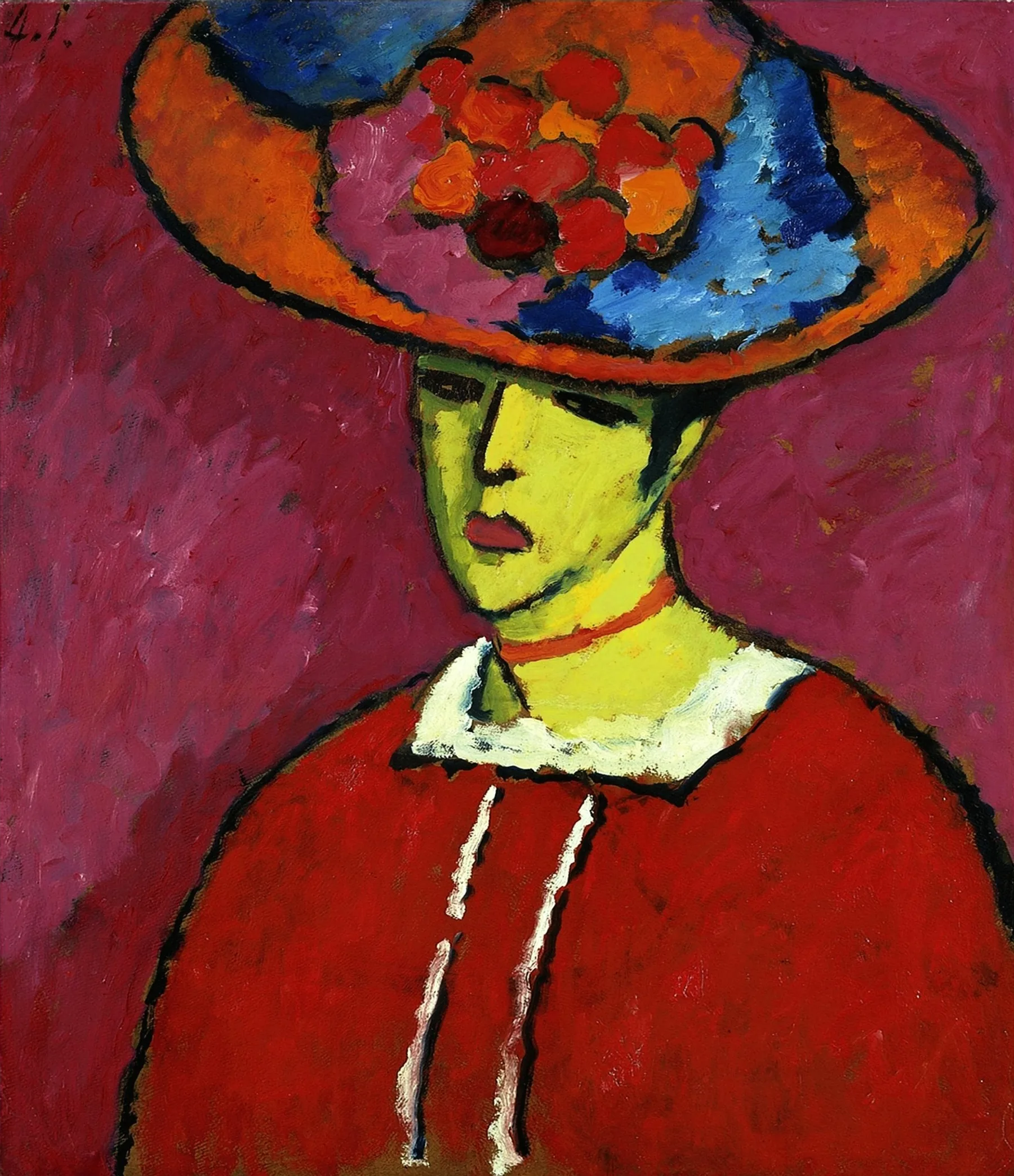 Schokko with a Wide-Brimmed Hat by Alexej von Jawlensky (1910).