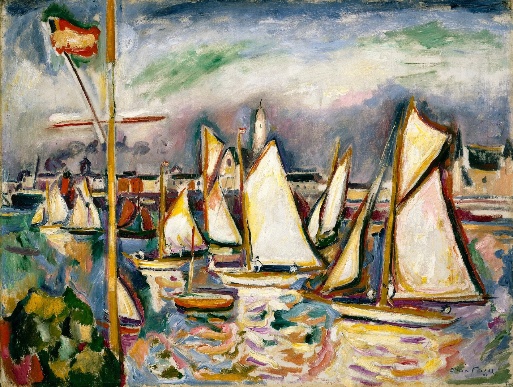 The Regatta at Antwerp by Othon Friesz (1906).