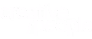 White text reading 'creative / people' on a transparent background.