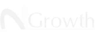 White stylized text logo reading 'NcGrowth' on a transparent background.