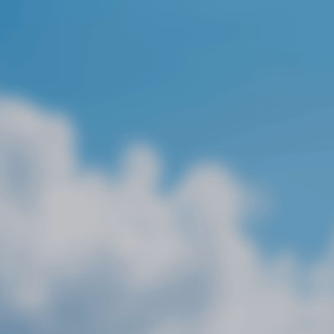 A blurry sky background with a customer quote from a Loxo user