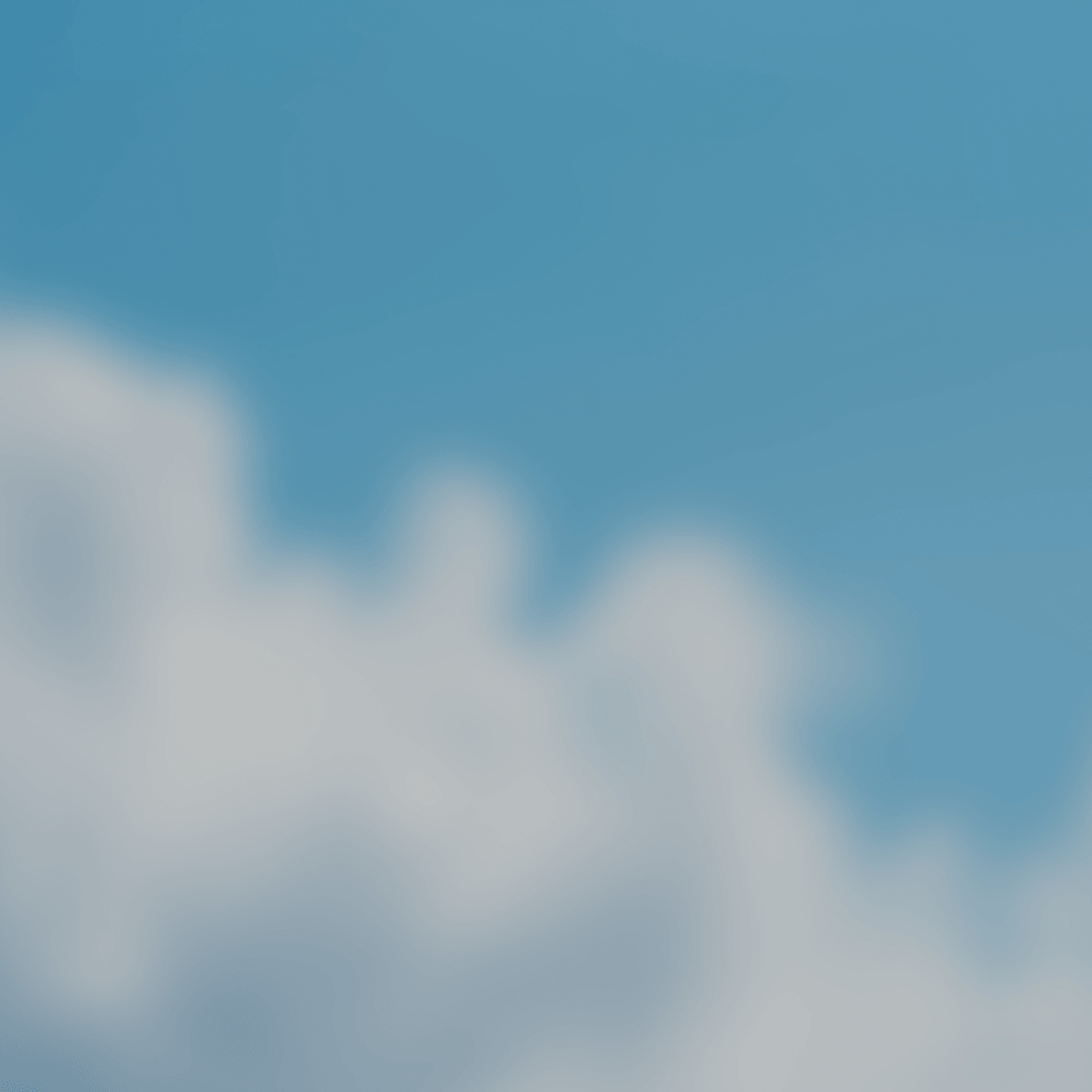 A blurry sky background with a customer quote from a Loxo user
