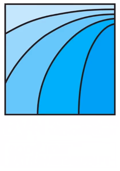 Kvadratisk grafikk med buede linjer i forskjellige blå nyanser delt inn i seks seksjoner.