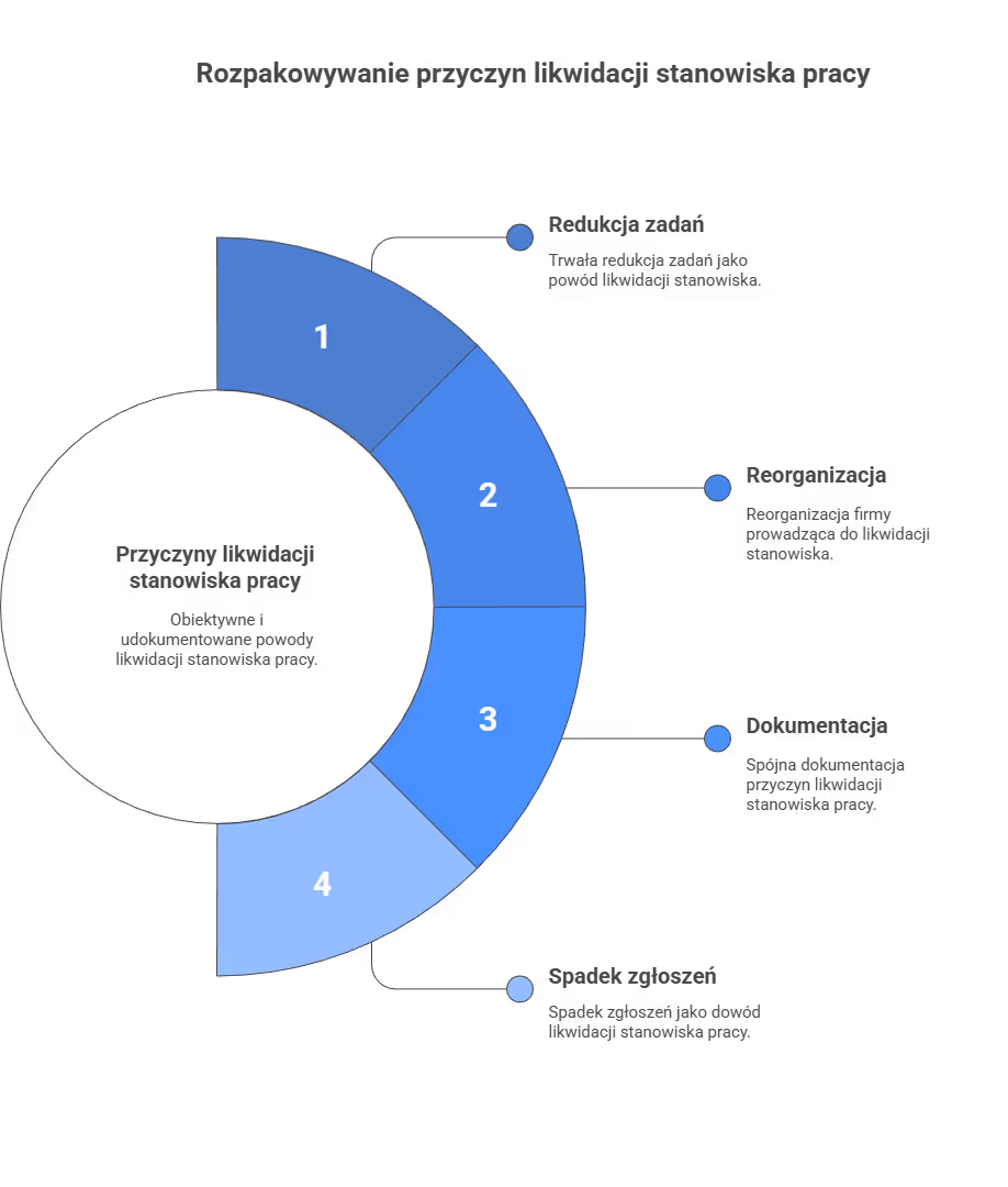 Co z przyczyn niedotyczących pracowników i powodu likwidacji stanowiska?