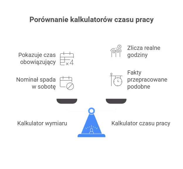 Kiedy kalkulator wymiaru i kalkulator wymiaru czasu liczą inaczej?
