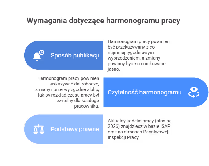 Zgodność z kodeksem pracy — co musi być w grafiku pracy?