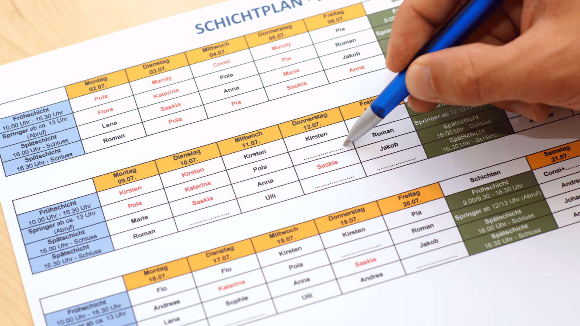 grafik pracy zmianowej 12 godzinnej - Proplanum