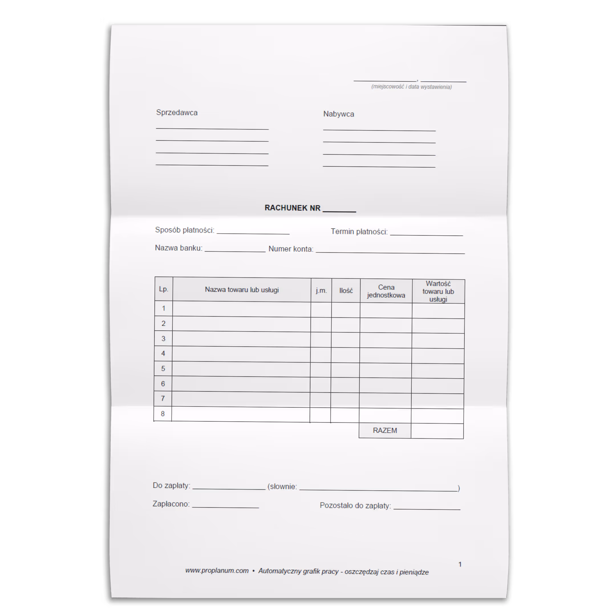 rachunek - Proplanum