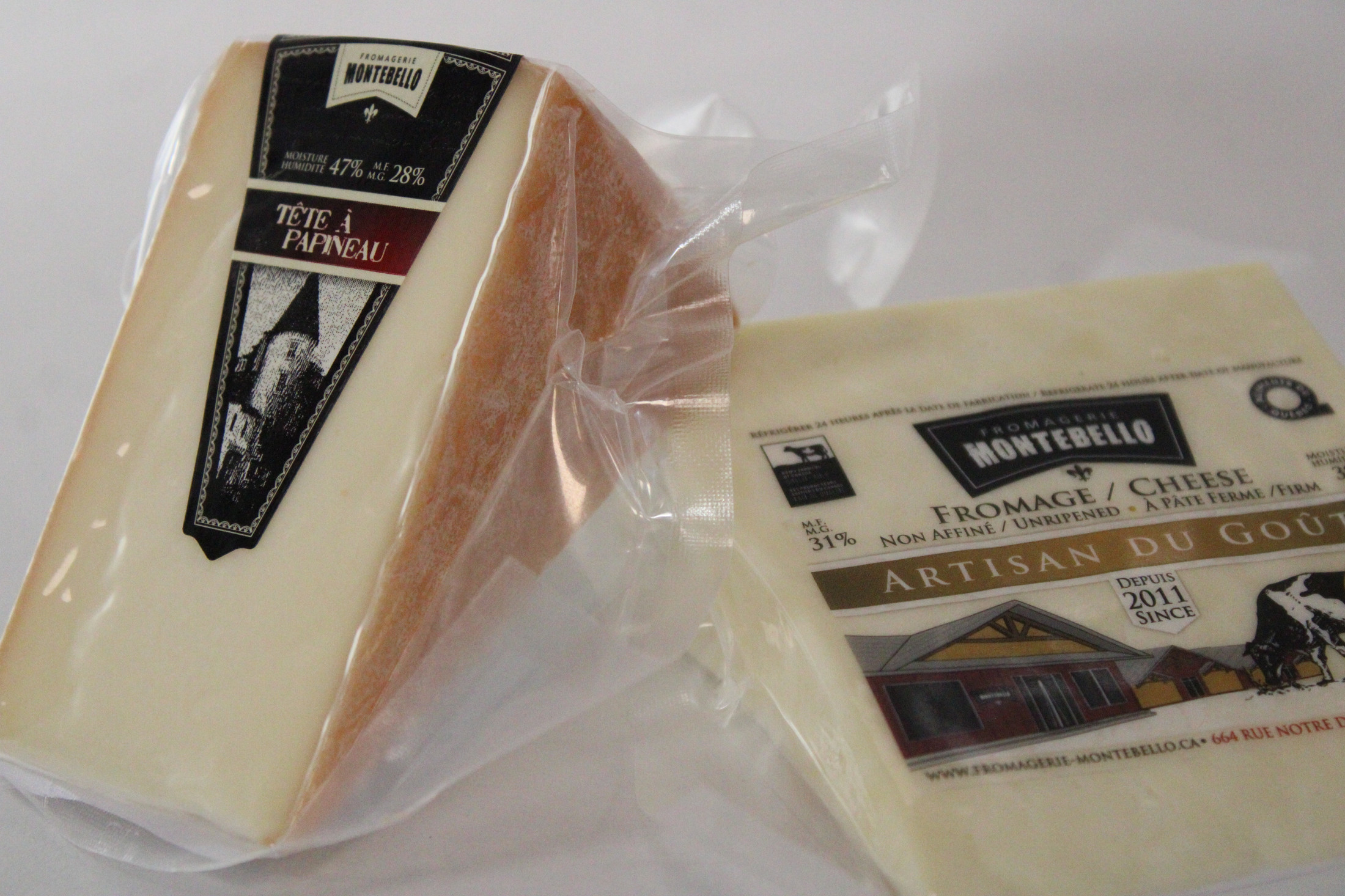Packaged Fromagerie Montebello cheeses