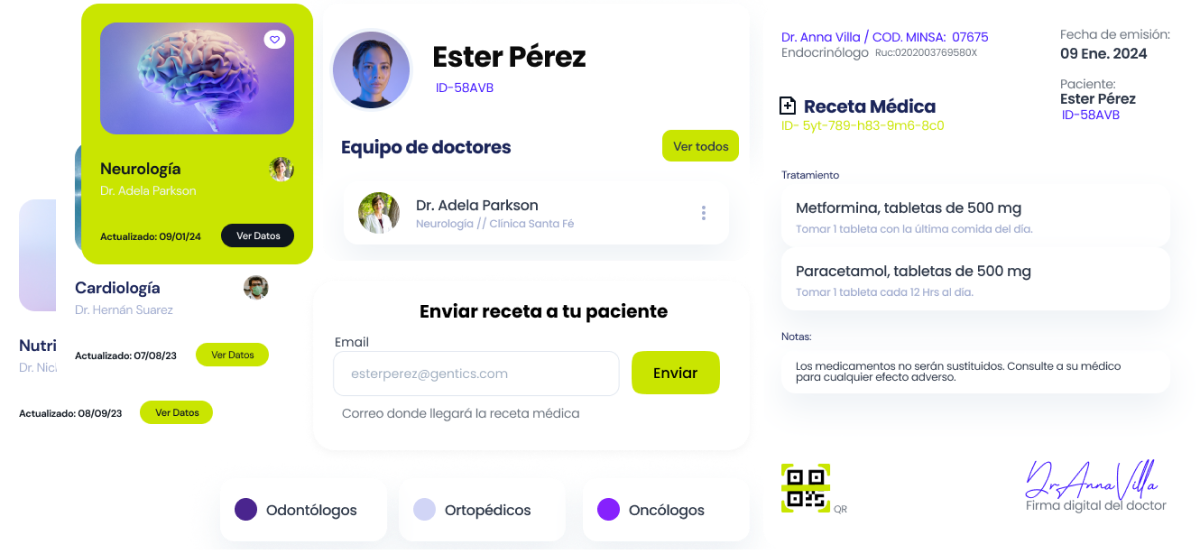 Panel colaborativo de doctores en la plataforma Gentics