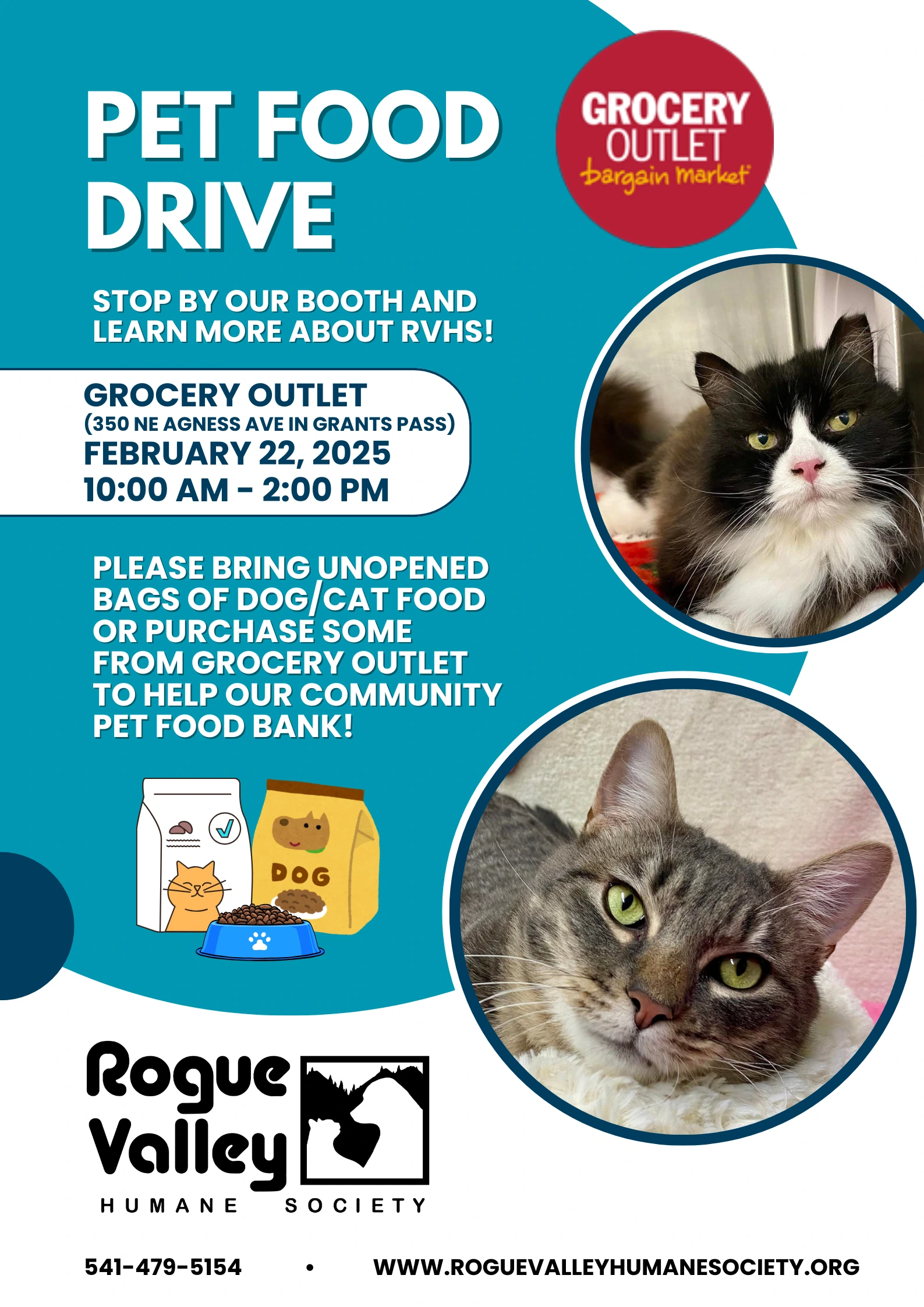 Event Flyer for a Pet Food Drive for an animal shelter in Oregon