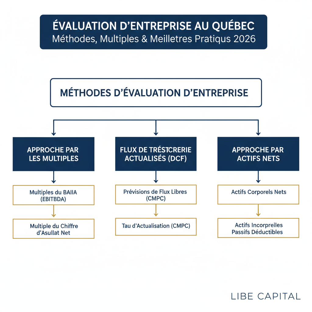 Évaluation d'entreprise au Québec : Méthodes, multiples et meilleures pratiques 2026 - Évaluation d'entreprise au Québec : Méthodes, multiples et meilleures pratiques 2026