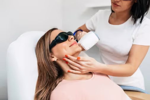 Women's Laser Face Hair Removal treatment by a dermatologist