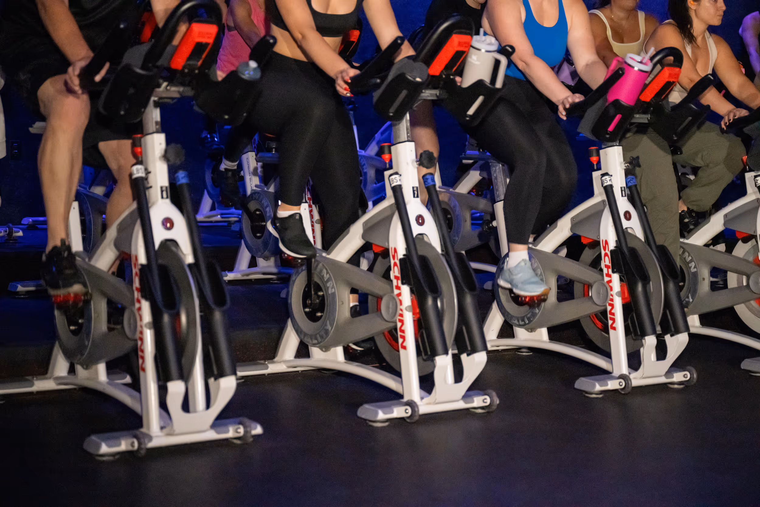 Indoor cycling class at Revolve Cycling