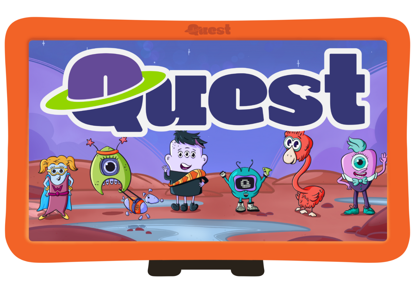 Open Wonderbook showing the device with headphones.