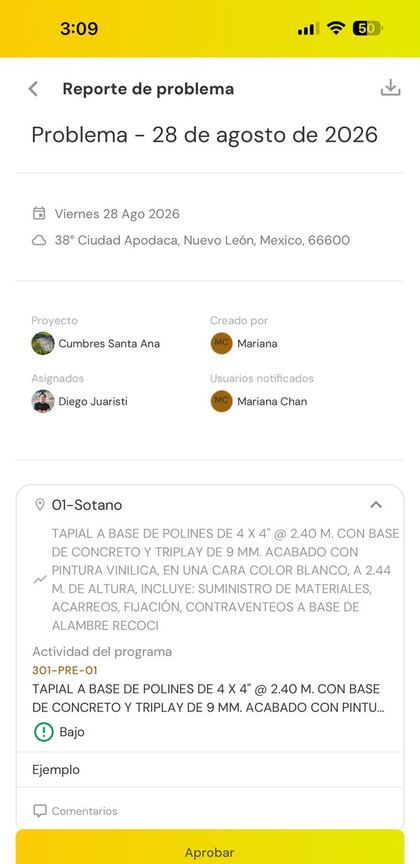 Reporte de problema en Buildpeer
