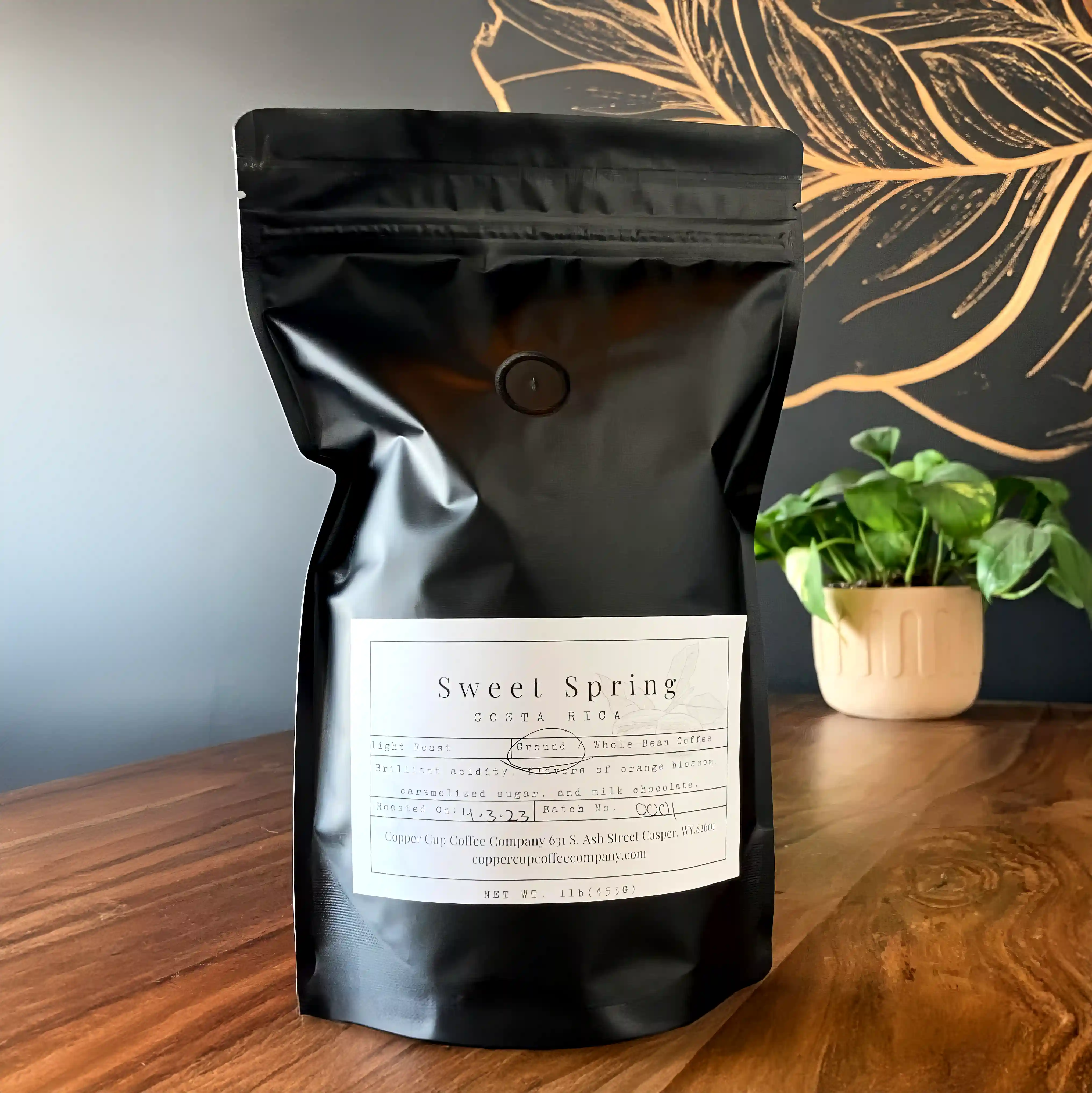 Bag of Copper Cup Sweet Spring coffee for wholesale partners