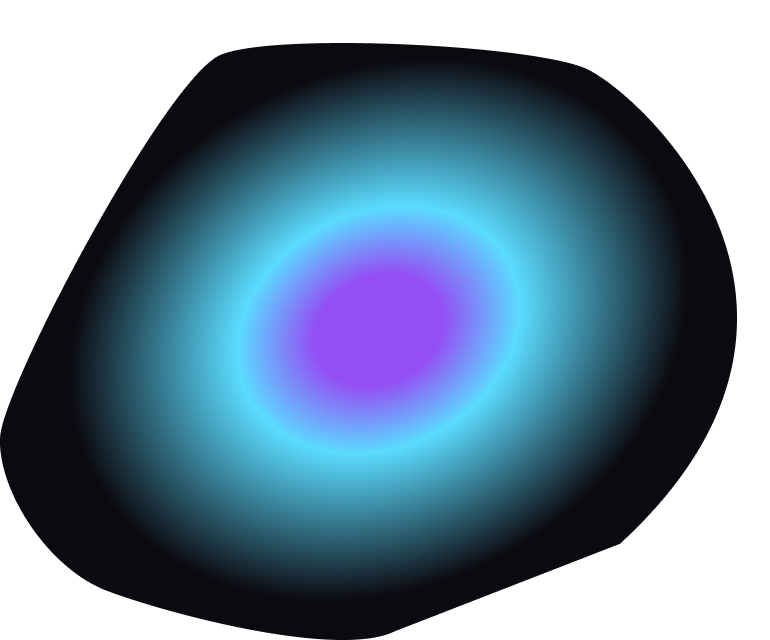 Abstract glowing gradient with a purple center fading to bright blue and black edges.