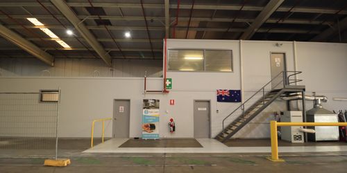 Halocell's Wagga Wagga Facility, a two storey building inside a warehouse