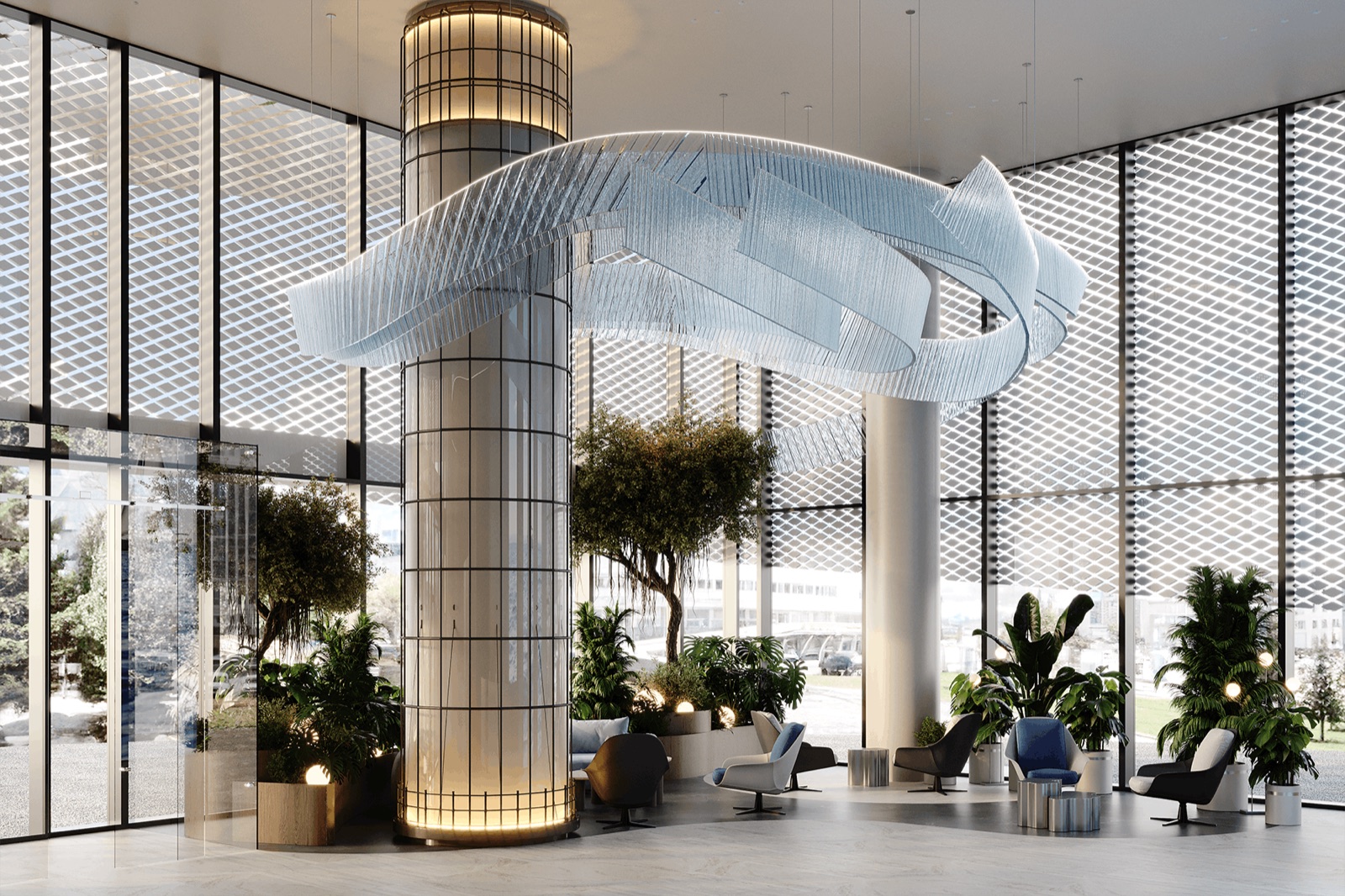 lobby wave installation