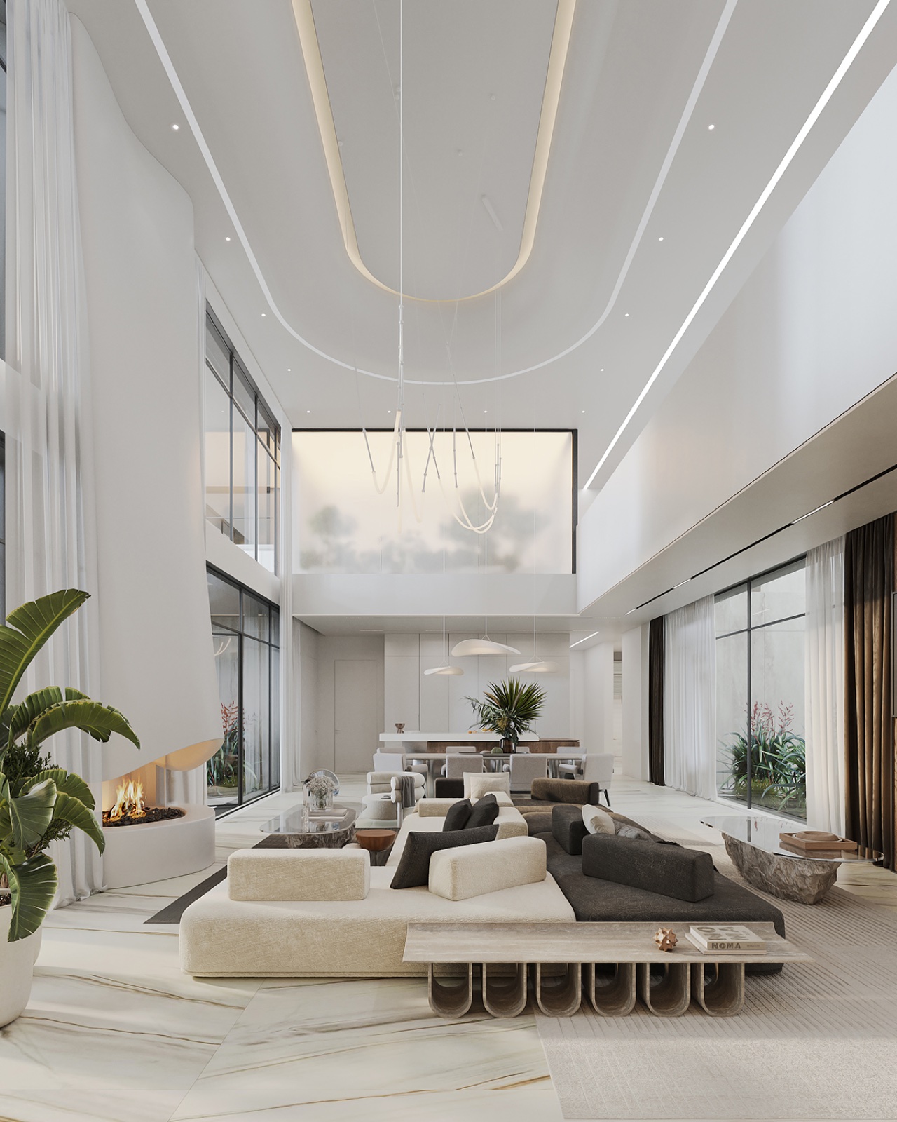 Four Elements interior by COBALT, Cyprus - living room and gallery