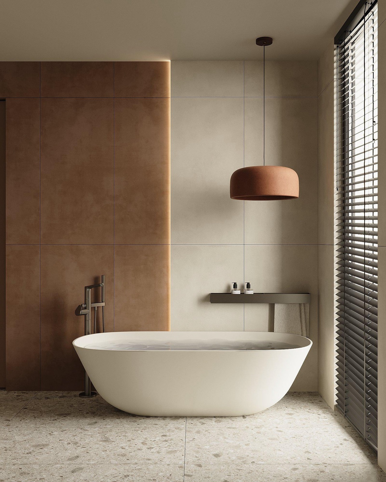 Slopes interior by COBALT, Paphos, Cyprus - bathroom with freestanding bath