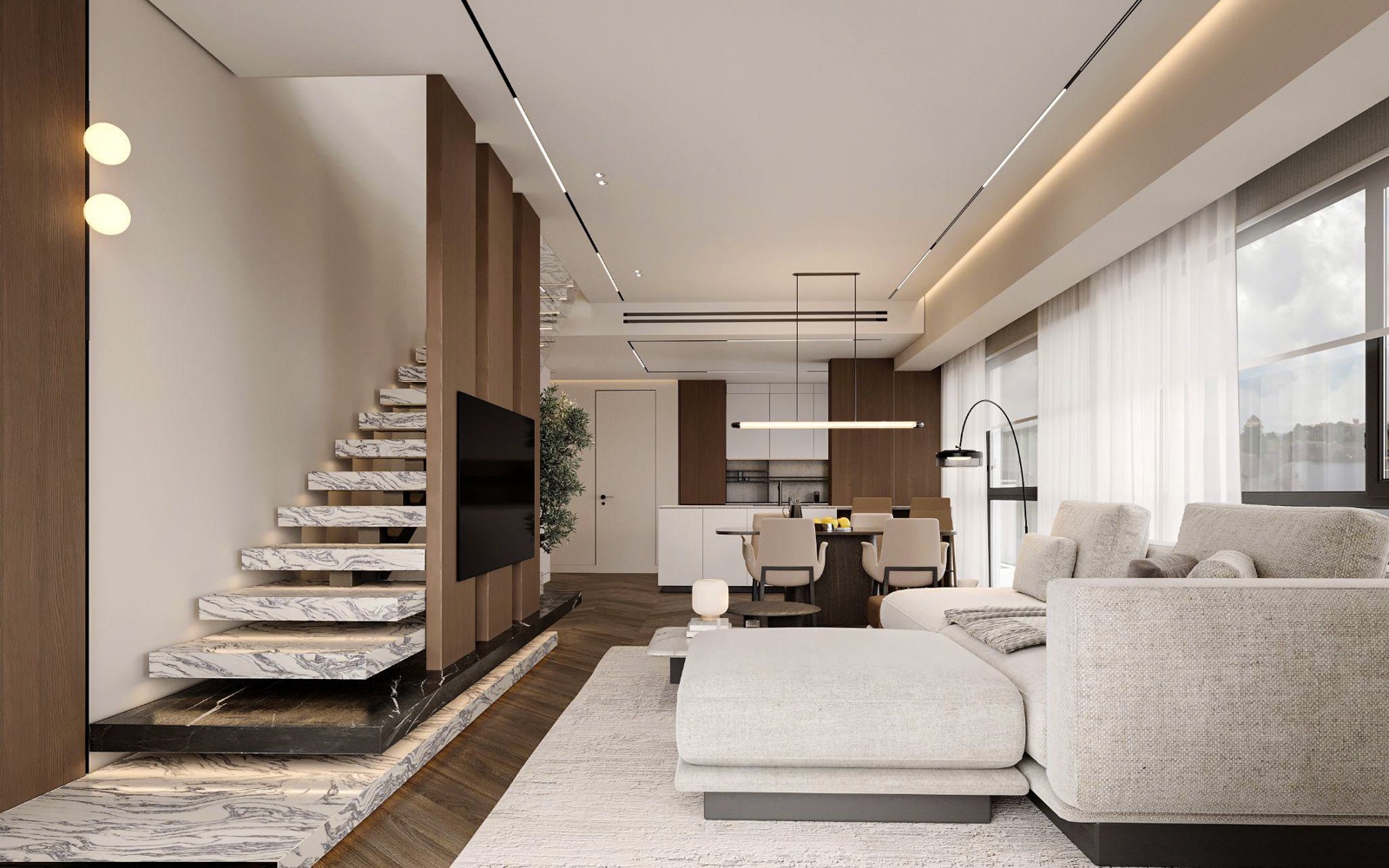 lower level living room