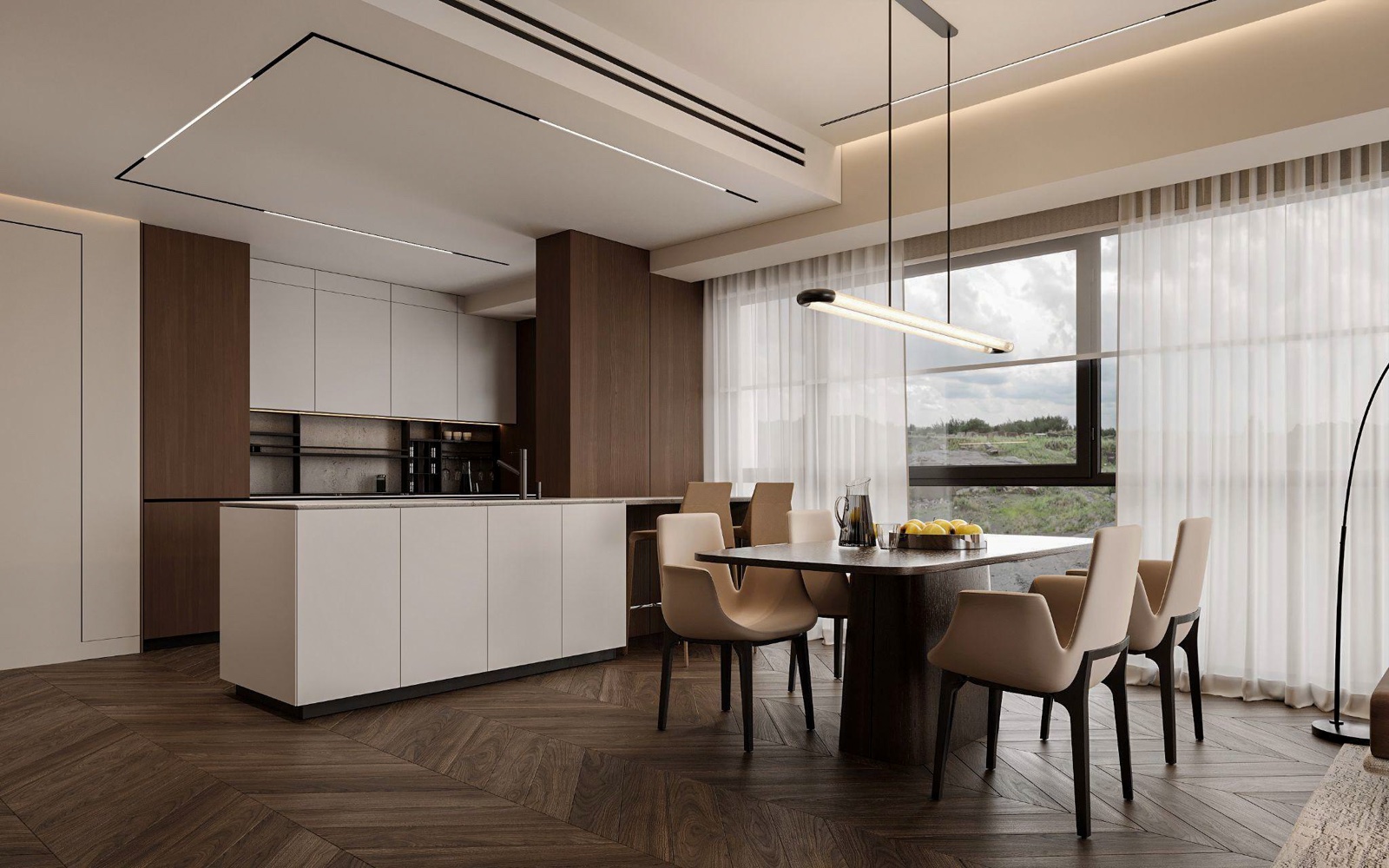 Duplex Apartment interior by COBALT, Limassol, Cyprus - lower level kitchen