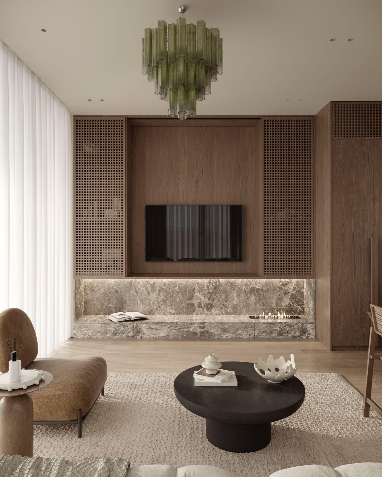 Murano interior by COBALT, Limassol, Cyprus - living room media wall